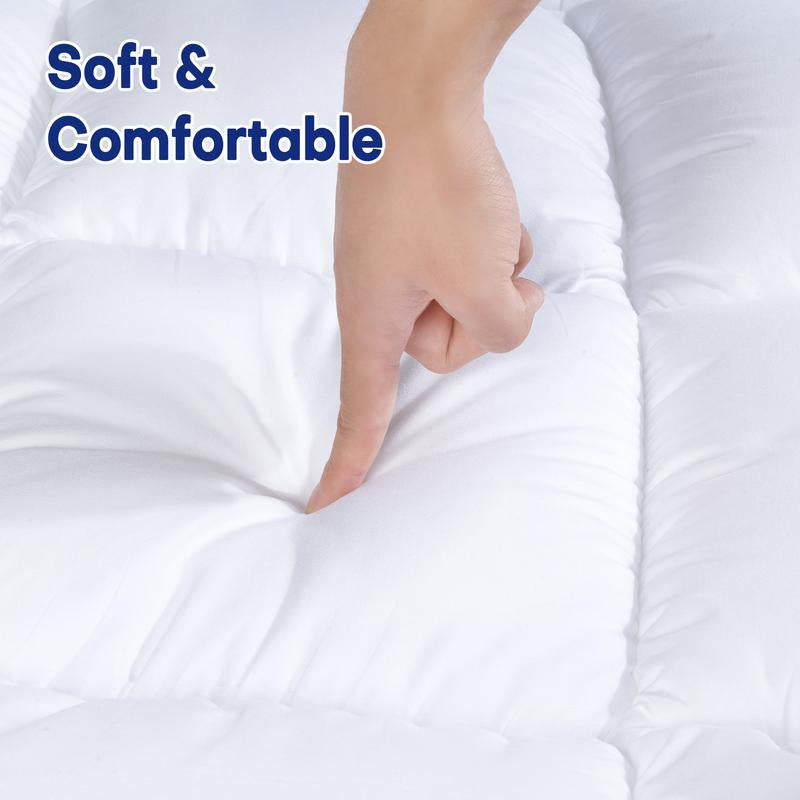 Vipfree Dual Layer Cooling Gel Memory Foam Mattress Topper 4 Inch Queen Size with Pressure Relieving Support and Breathable Cooling Gel Layer
